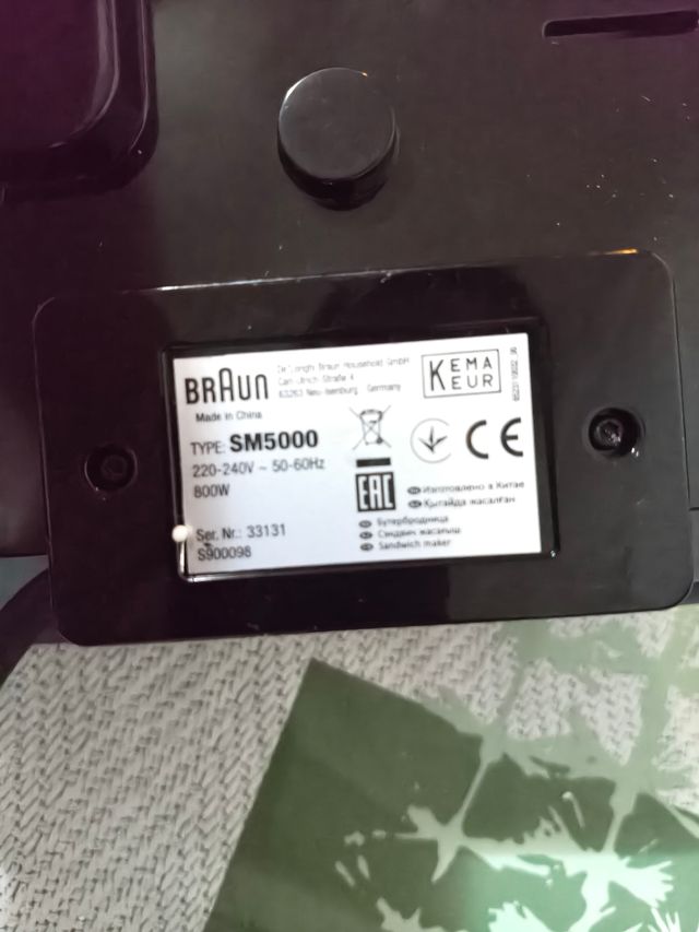 Sandwichera Braun SnackMaker 5