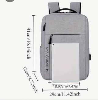 Mochila negra viaje 41x12x30