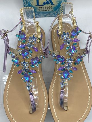 Sandali Luce Azzurre Rebecca cavigliera swarovski