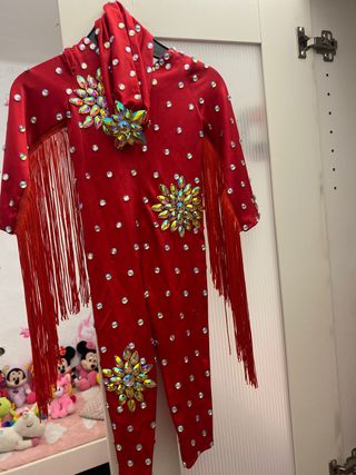 Traje fiesta niña - Rojo y morado