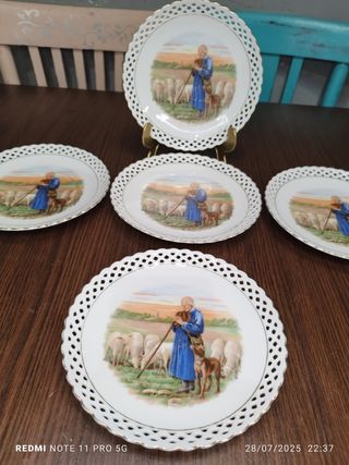 5 Platos Porcelana Vintage