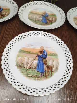 5 Platos Porcelana Vintage