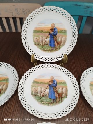5 Platos Porcelana Vintage