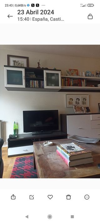 Librería salón - Mueble TV blanco y marrón