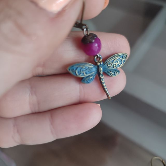 Pendientes libélula turquesa