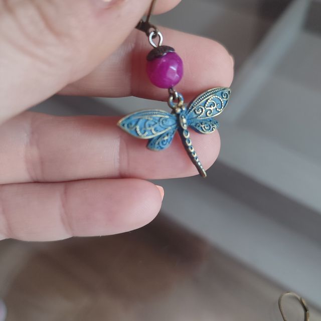 Pendientes libélula turquesa