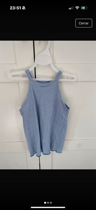 Top niña rayas azul blanco - 10 años