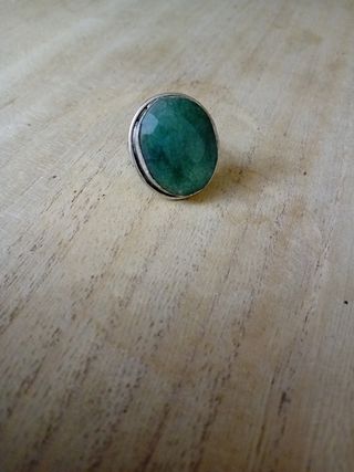 Anello argento pietra verde Apatite