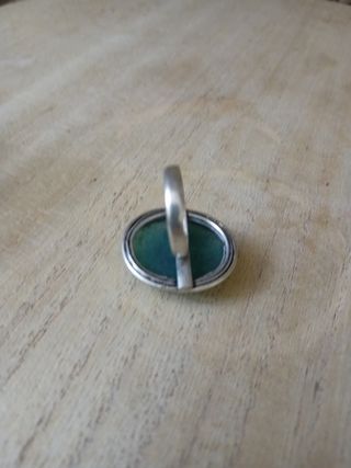 Anello argento pietra verde Apatite