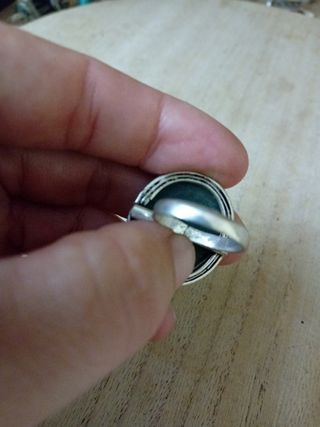Anello argento pietra verde Apatite