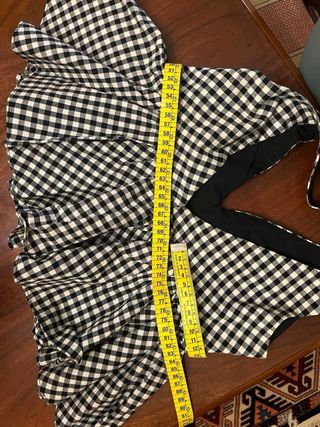 Top Zara vichy blanco-negro XS