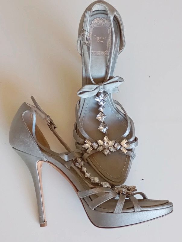 Sandali Christian Dior cristalli argento swarowsky