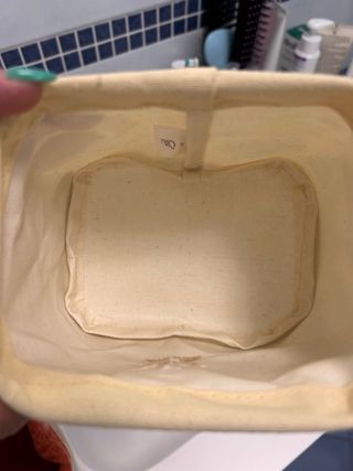 Cestini bagno in tessuto: beige & arancio