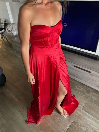 Vestido rojo fiesta/graduación usado una vez