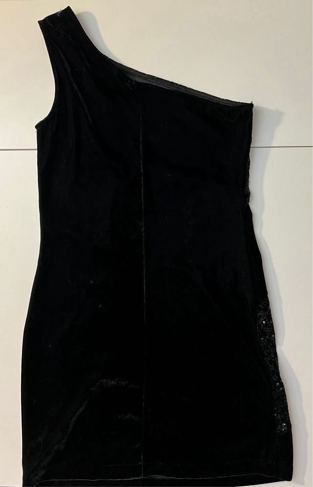Vestido negro fiesta - terciopelo lentejuelas