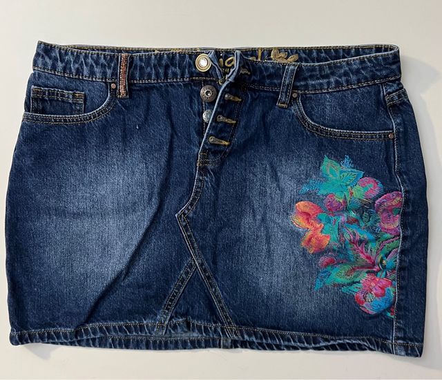 Minifalda vaquera Desigual azul