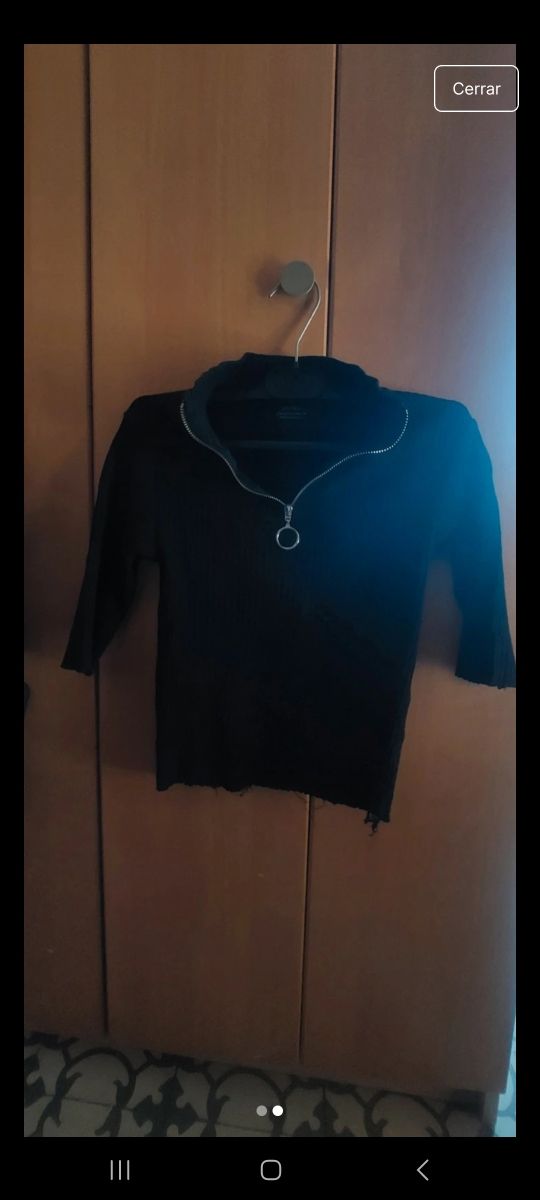 Camiseta media manga negra