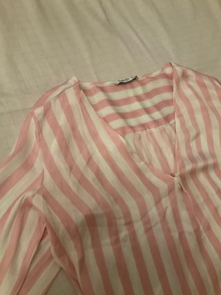 Blusa rayas rosa-blanca