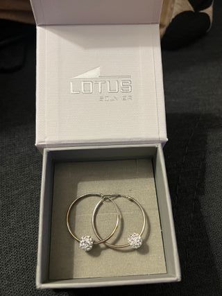 Pendientes Lotus Plata - sin usar