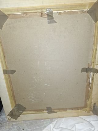 Cuadro caballos, azul y blanco