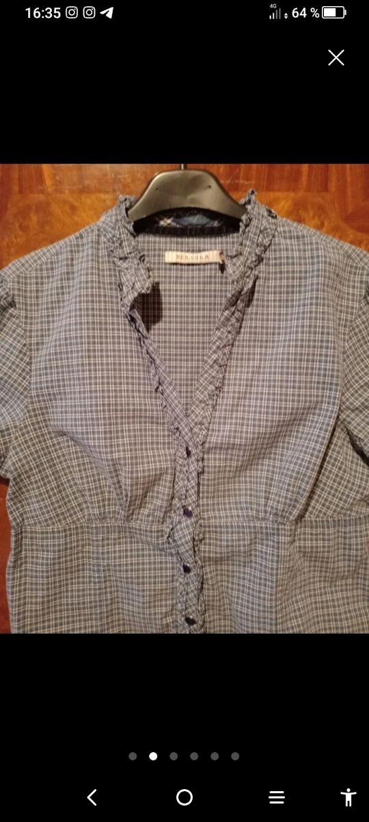 Blusa a cuadros Bershka