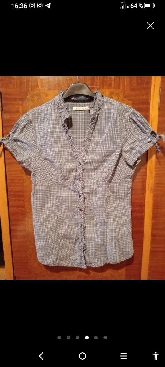 Blusa a cuadros Bershka