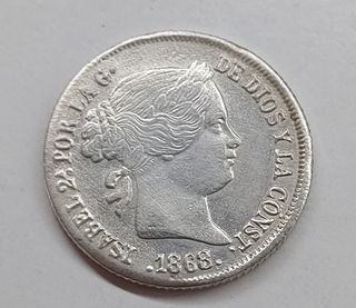 Moneda 40 Céntimos Escudo 1868