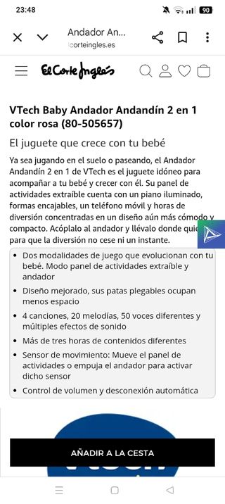 Andador VTech 2 en 1 Rosa