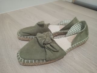 Sandalias esparto verdes mujer