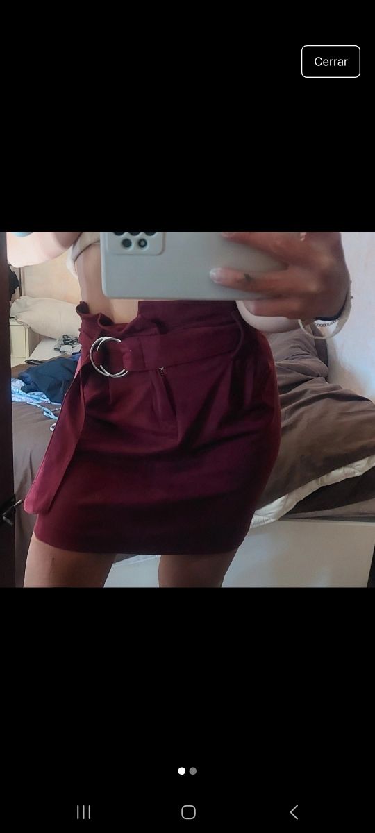 Mini Falda granate -talla XS