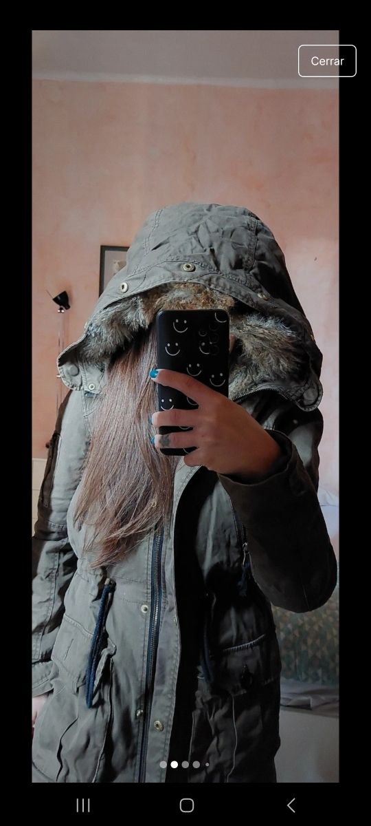 Parka militar verde oliva con forro