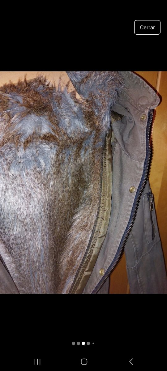 Parka militar verde oliva con forro