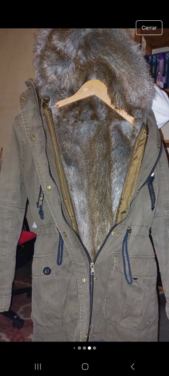 Parka militar verde oliva con forro