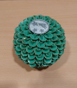 Portavelas navideño dorado-verde