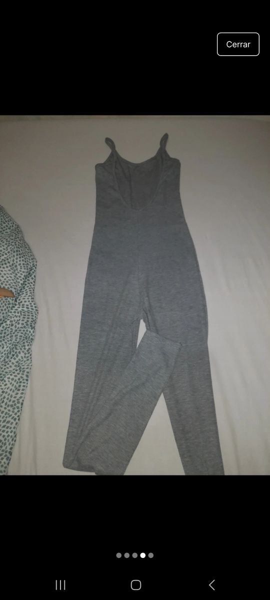 Mono largo gris mujer de tirantes