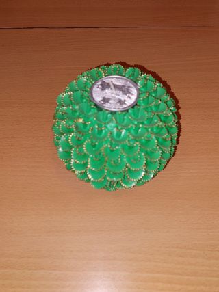 Portavelas navideño dorado-verde