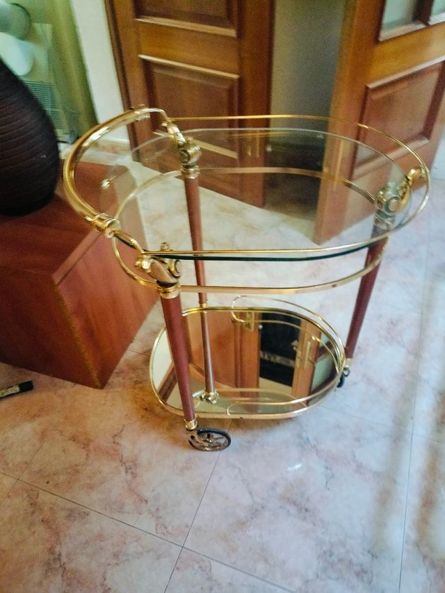 Carrito bar vintage dorado