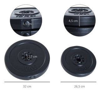 Discos peso 2x5kg + 2x10kg - HOMCOM