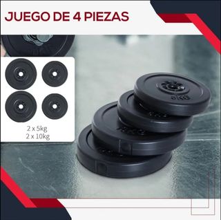 Discos peso 2x5kg + 2x10kg - HOMCOM
