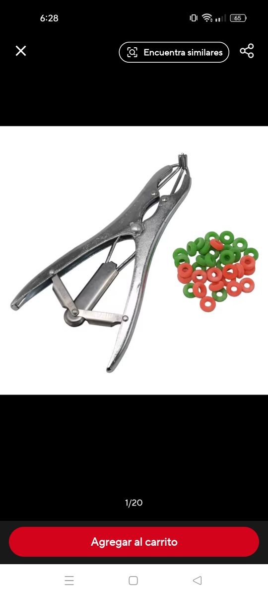 Alicate castración cola ovejas cerdo 100 anillas