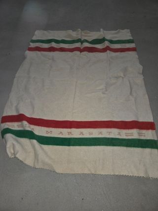 Manta La Maragata - Lana - Beige y Verde