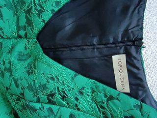 Vestido fiesta verde corto.