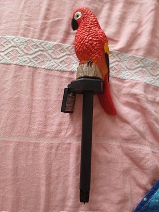 Statua pappagallo rosso plastica