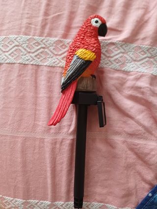 Statua pappagallo rosso plastica