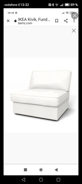 IKEA Kivik, funda blanca.
Una plaza no es de cama