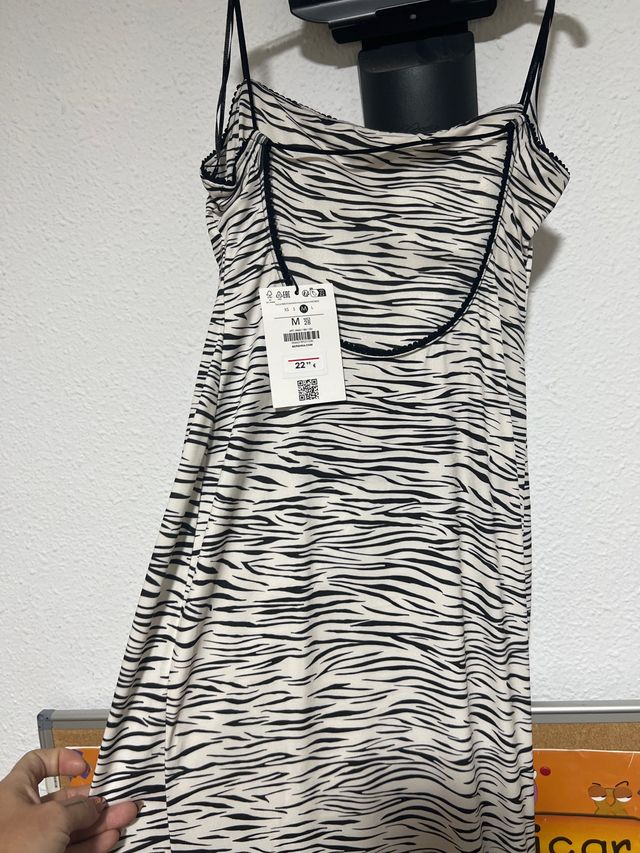 Vestido largo cebra - M