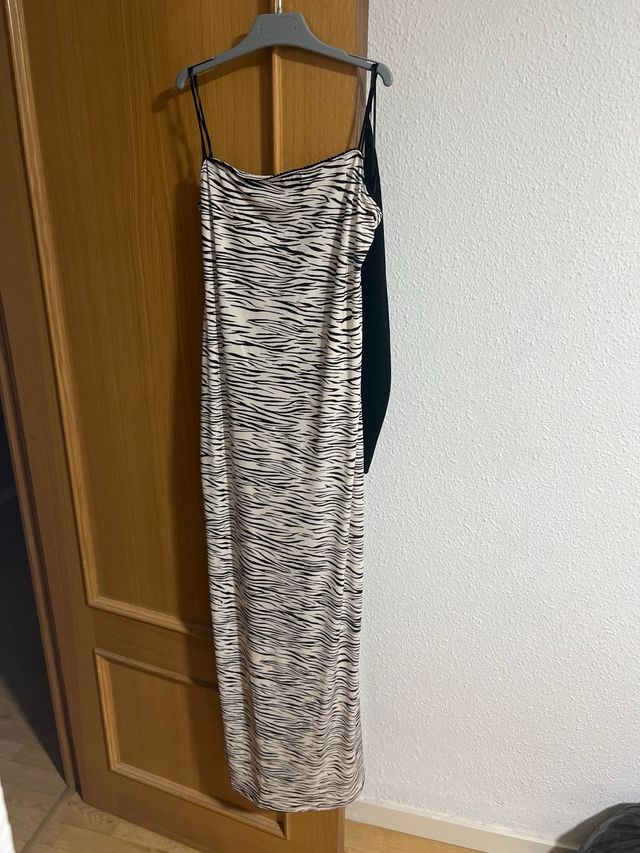 Vestido largo cebra - M