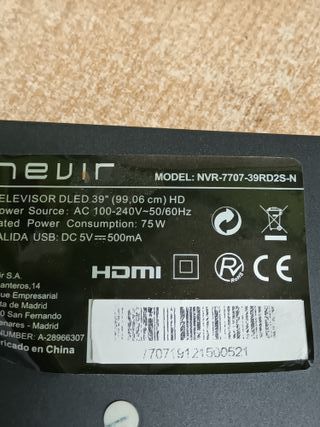 TP.MS3663S.PB802, de NEVIR NVR-7707-39RD2S-N