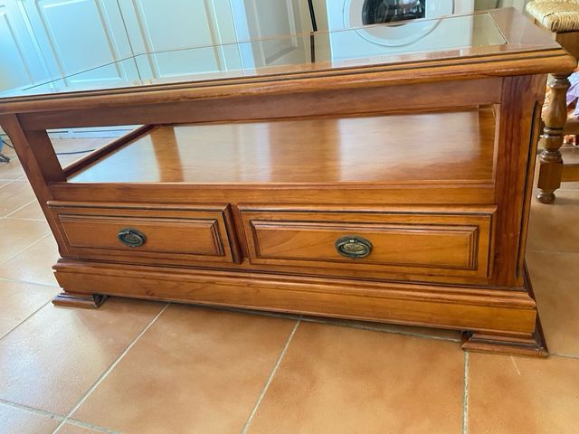 Mesa centro madera - 2 cajones