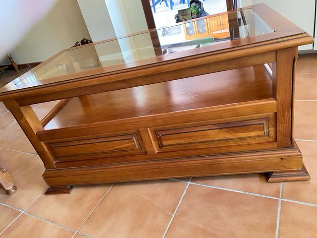 Mesa centro madera - 2 cajones